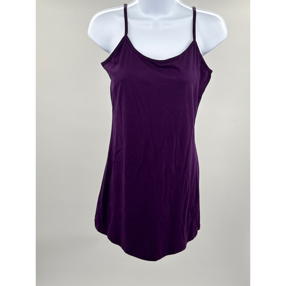 Active Basic Purple Cotton Blend Camisole Spaghetti Strap Tank Top 1XL